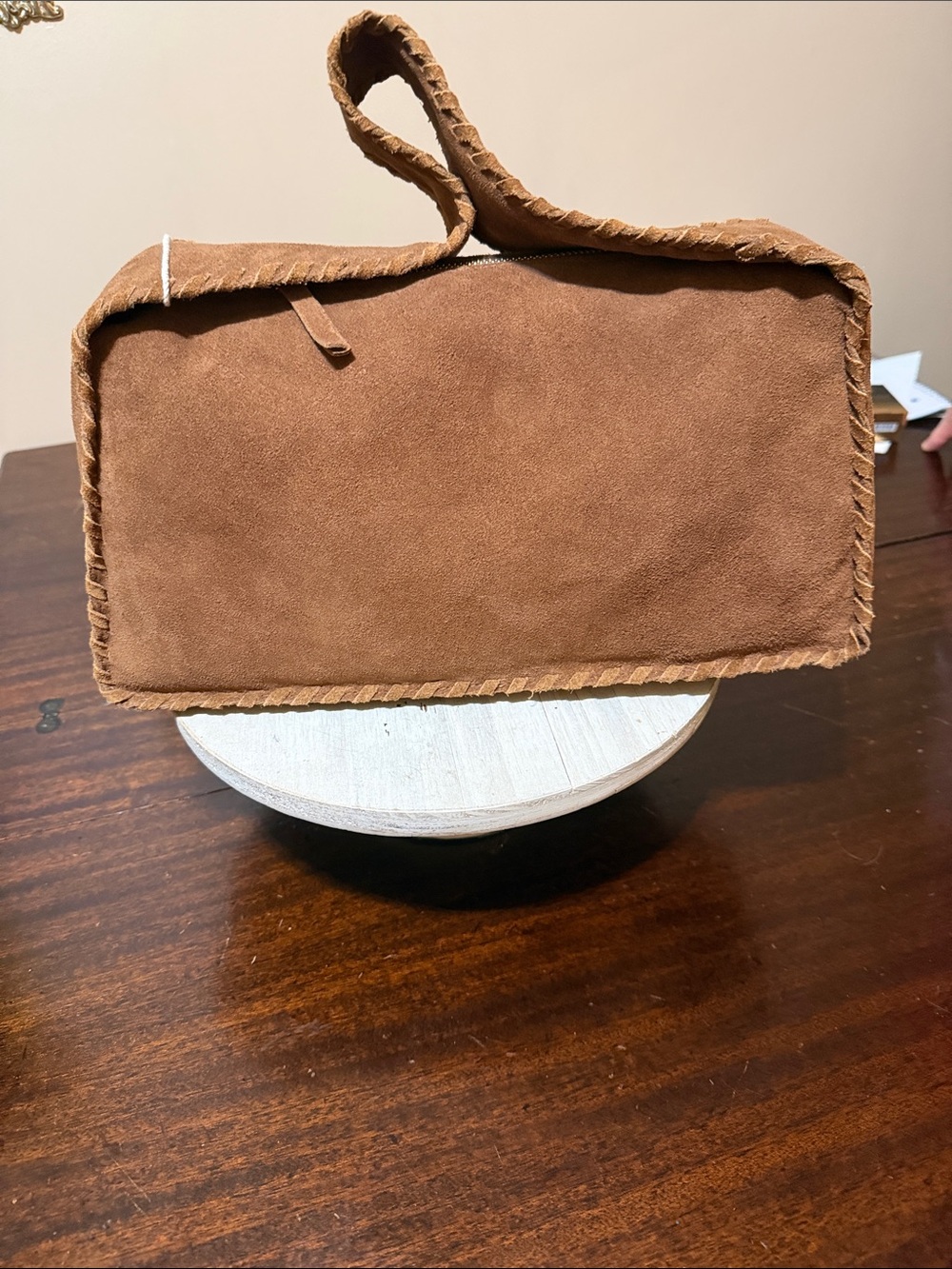 Haute Hippie NWT Brown Suede Hobo Bag Boho Braided Shoulder Whipstitch Festival - Picture 8 of 15